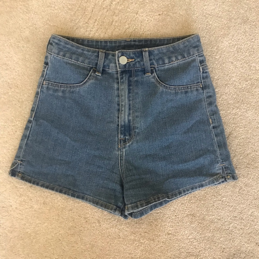 High waisted denim shorts